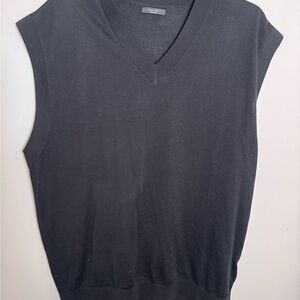Massimo Dutti Black V-Neck Sweater Vest
